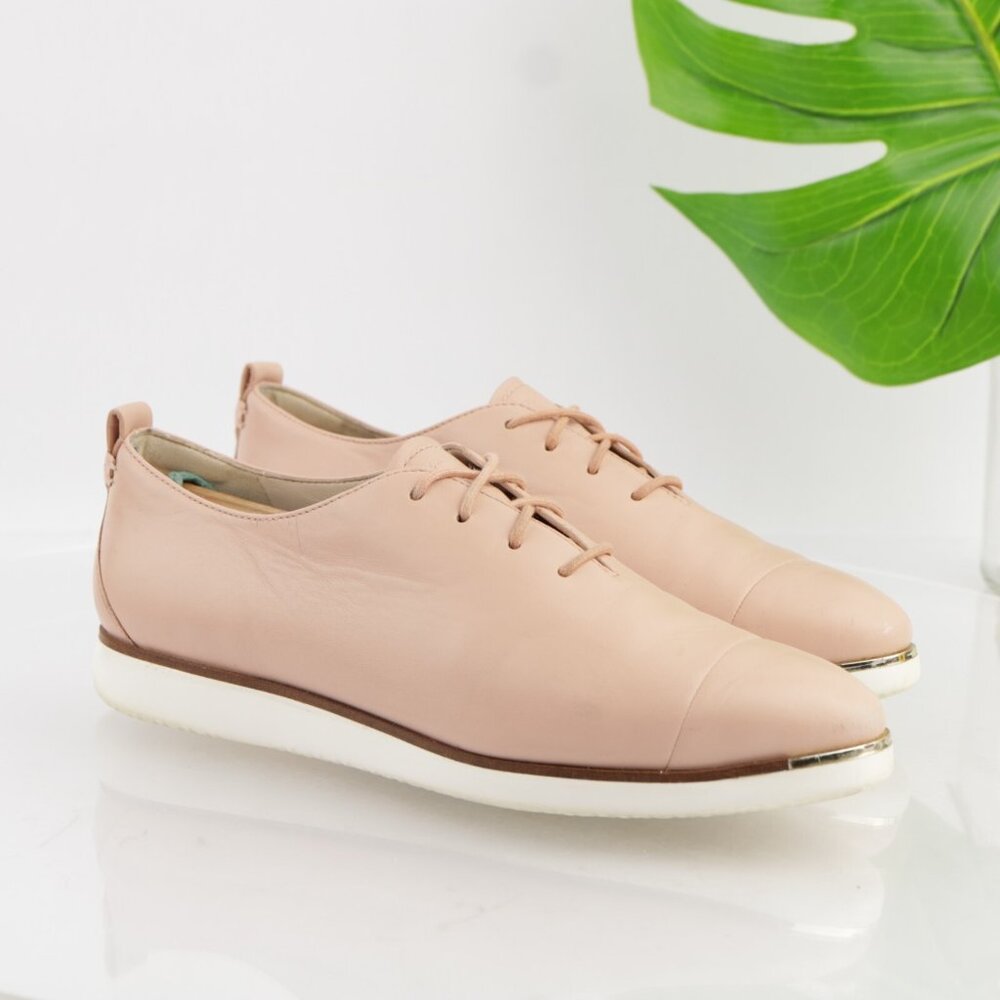 Cole Haan Womens Grand Ambition Oxford Sneaker Size 8.5 Blush Pink Leather Shoes